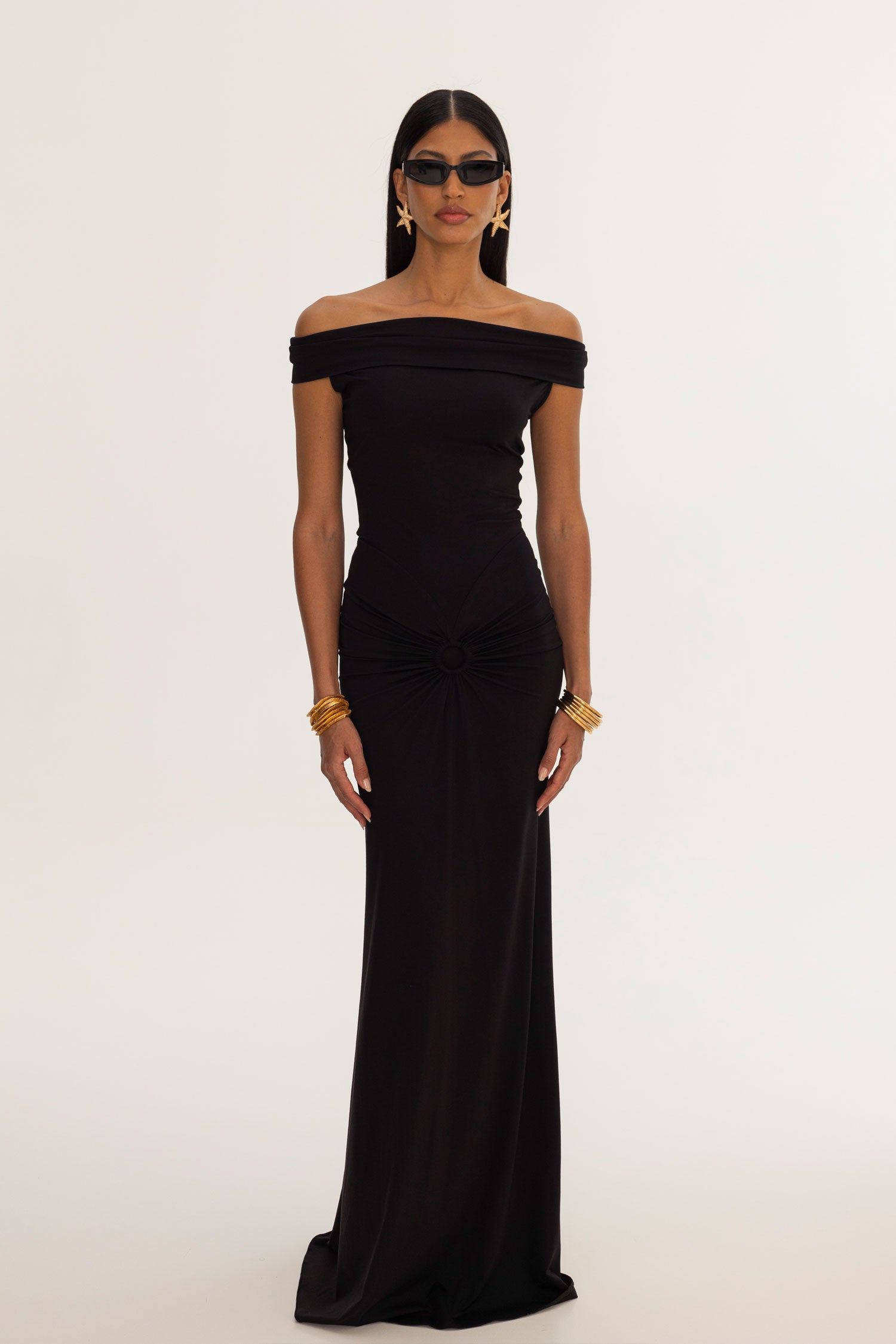 how to wear infinity dress off shoulder Black Infinity