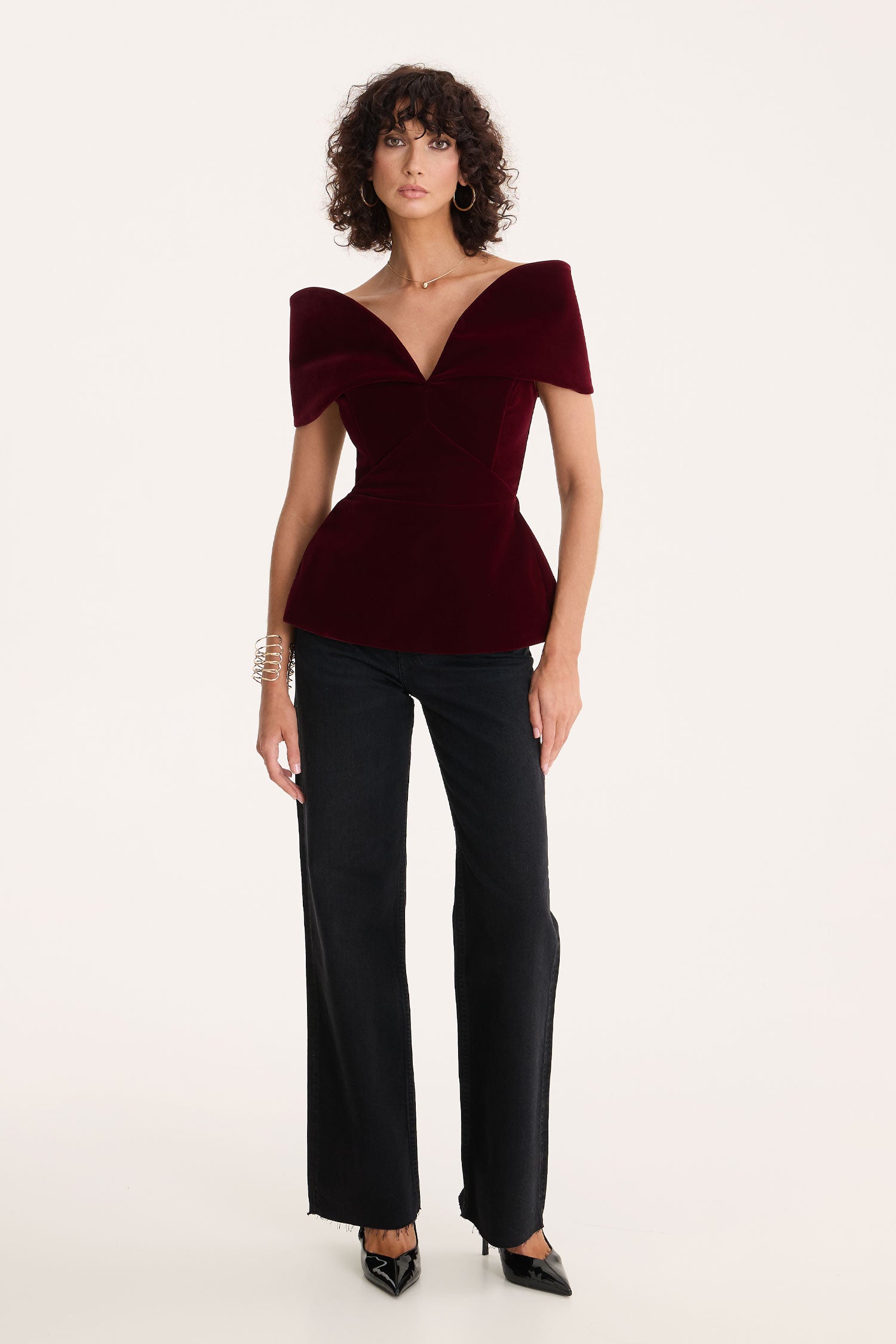 Burgundy Velvet Top