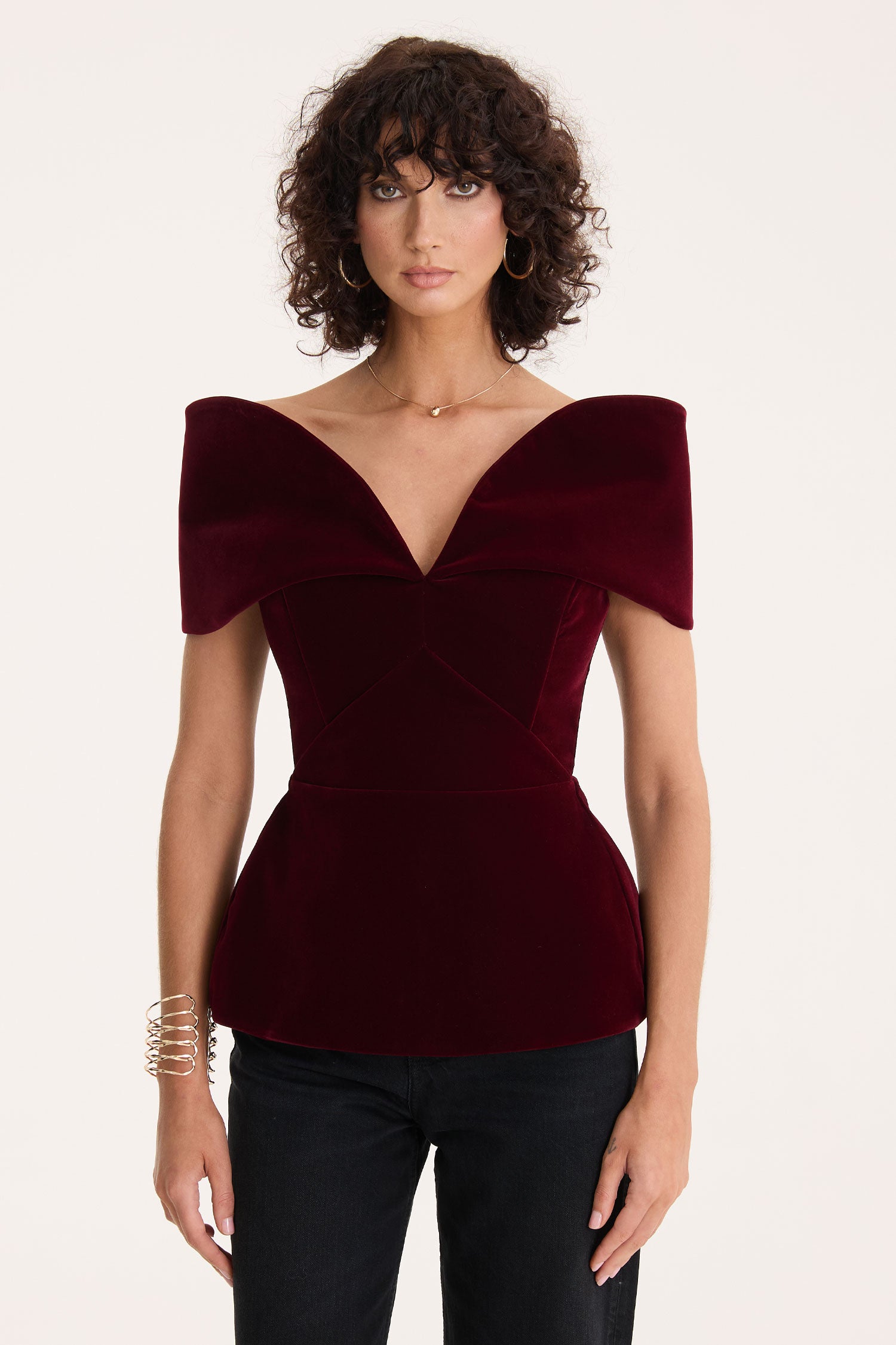 Burgundy Velvet Top
